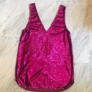 NWOT Free People Hot Pink Sequin Dress
